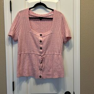 TORRID pink vegan cashmere pullover square neck sweater size 1